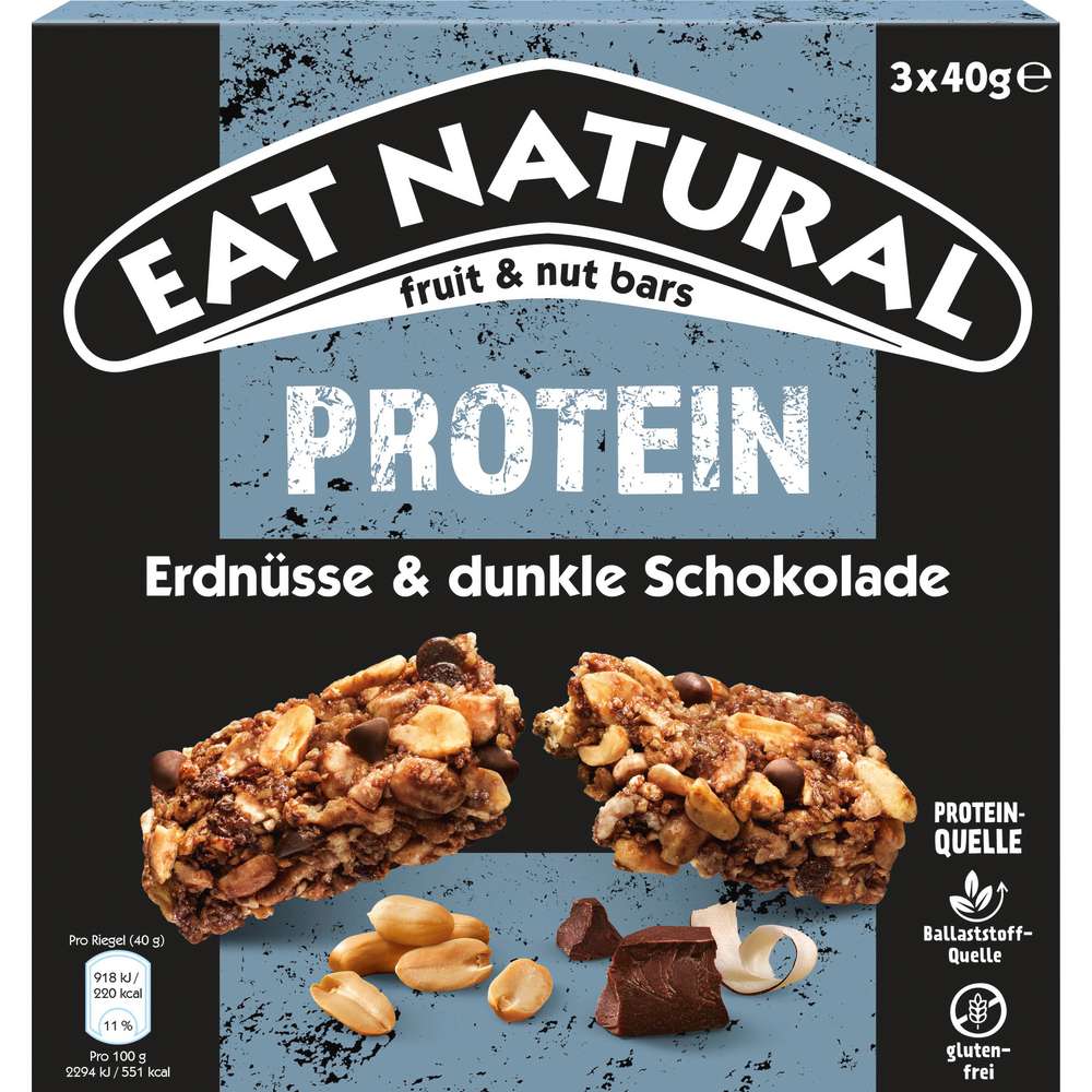 Produktabbildung Eat Natural Protein Rigel, Erdnüsse & dunkle Schokolade