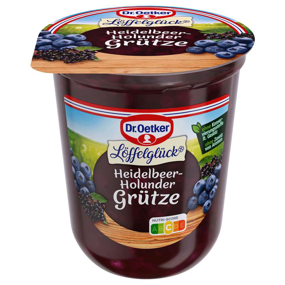 Produktabbildung Dr. Oetker Heidelbeer-Holunder Grütze Löffelglück