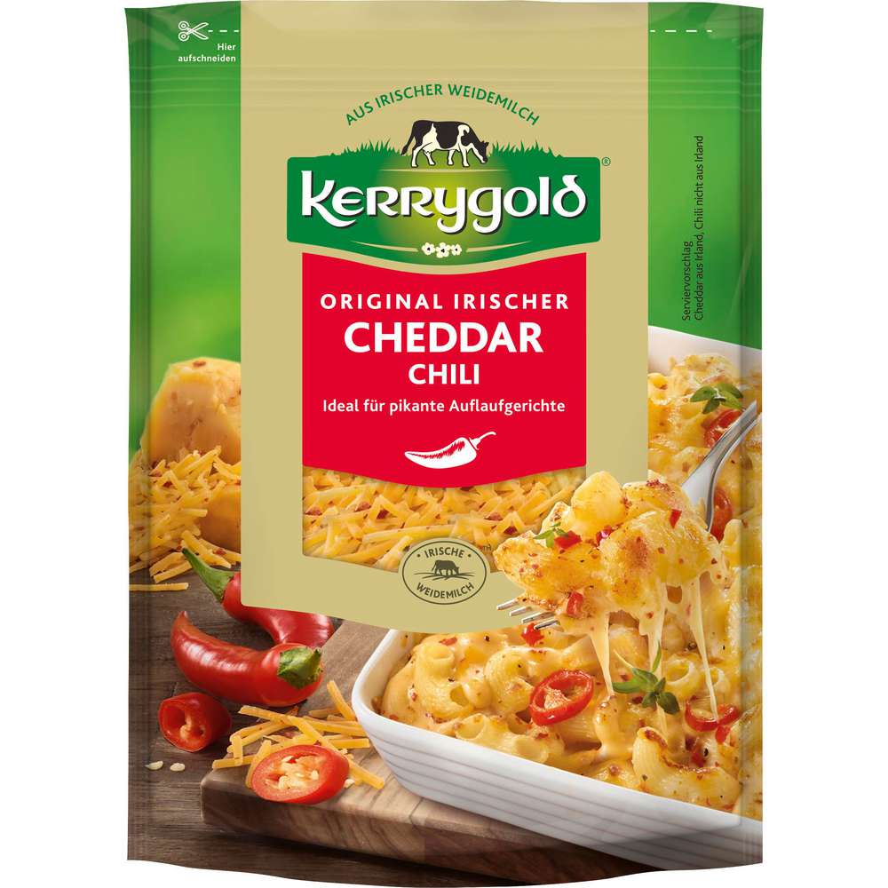 Produktabbildung Kerrygold Reibekäse, Cheddar Chili