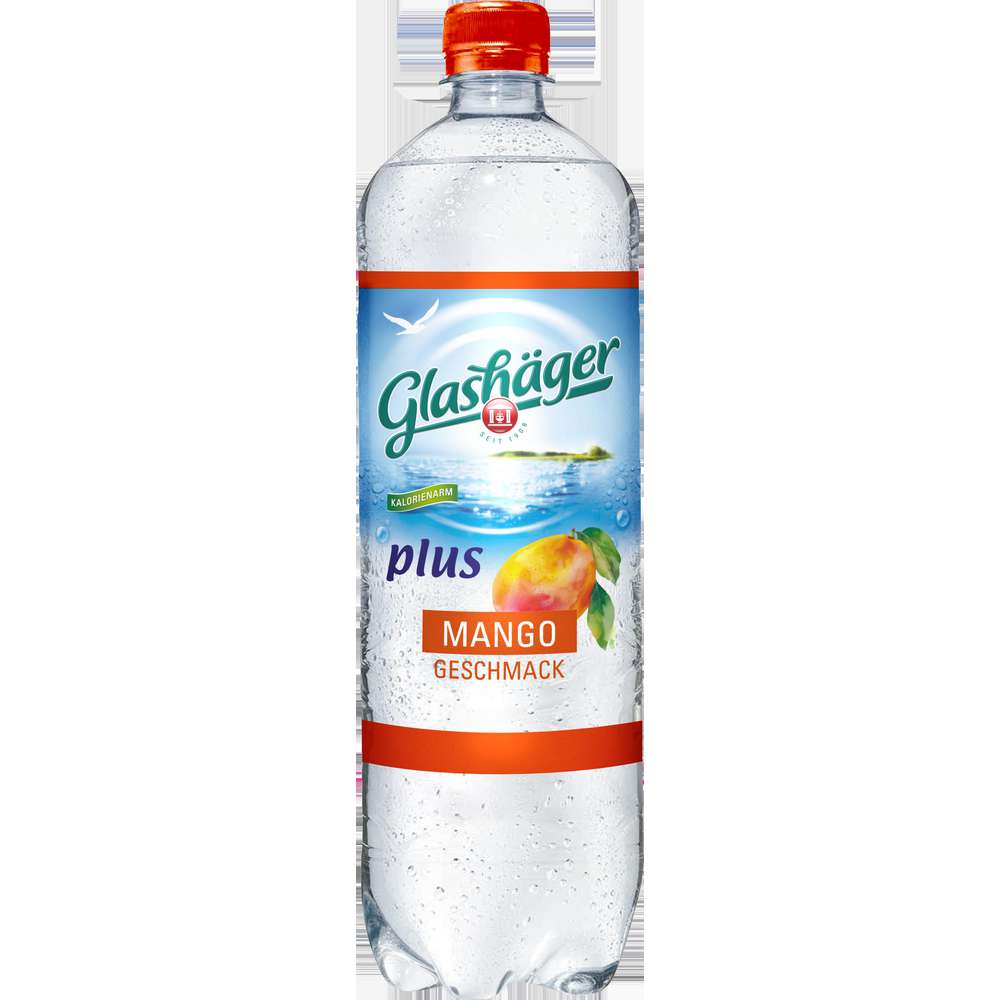 Produktabbildung Glashäger Mineralwasser plus Mango Geschmack, kalorienarm