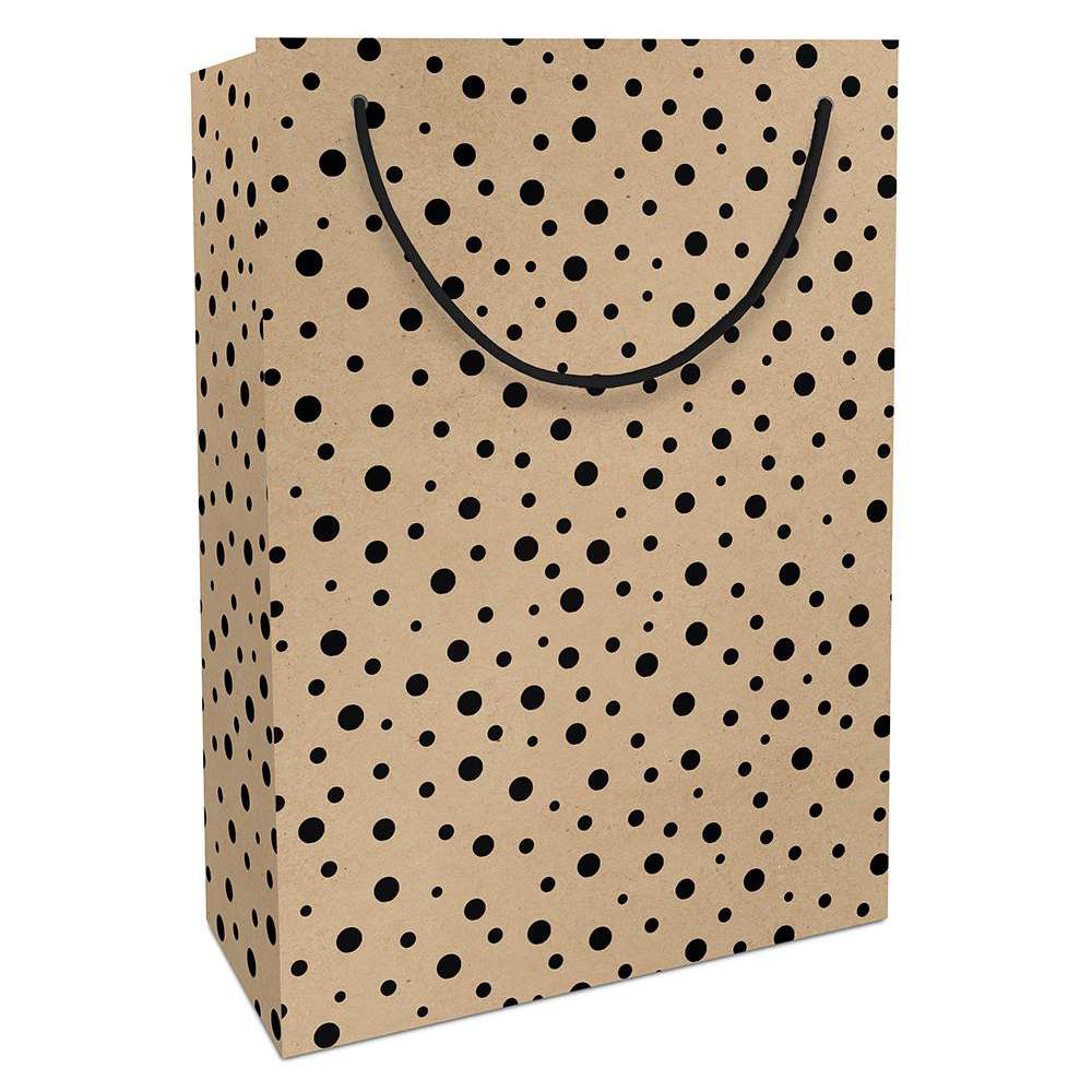 Produktabbildung Braun+Company Geschenktasche 23x33x11cm Polka Dots Kraftpapier
