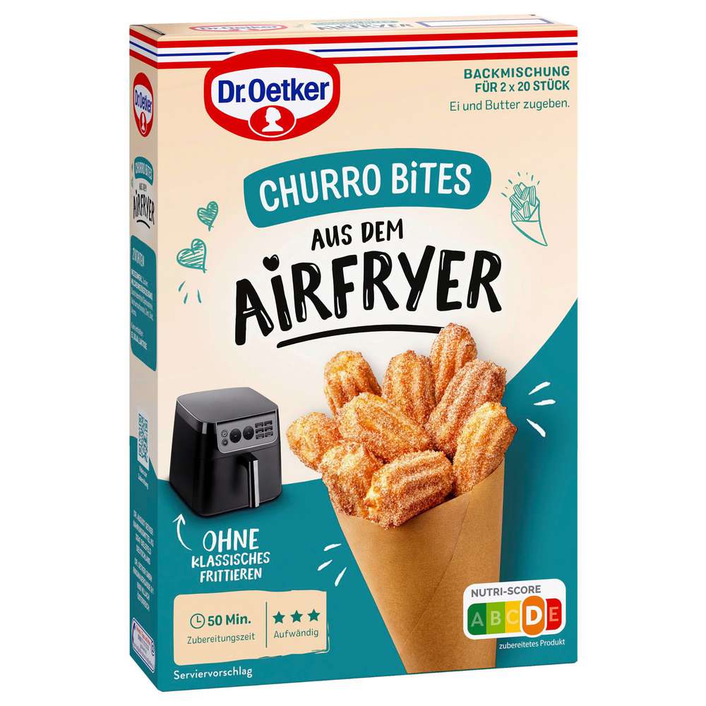 Produktabbildung Dr. Oetker Churro Bites Kleine Backideen Airfryer 
