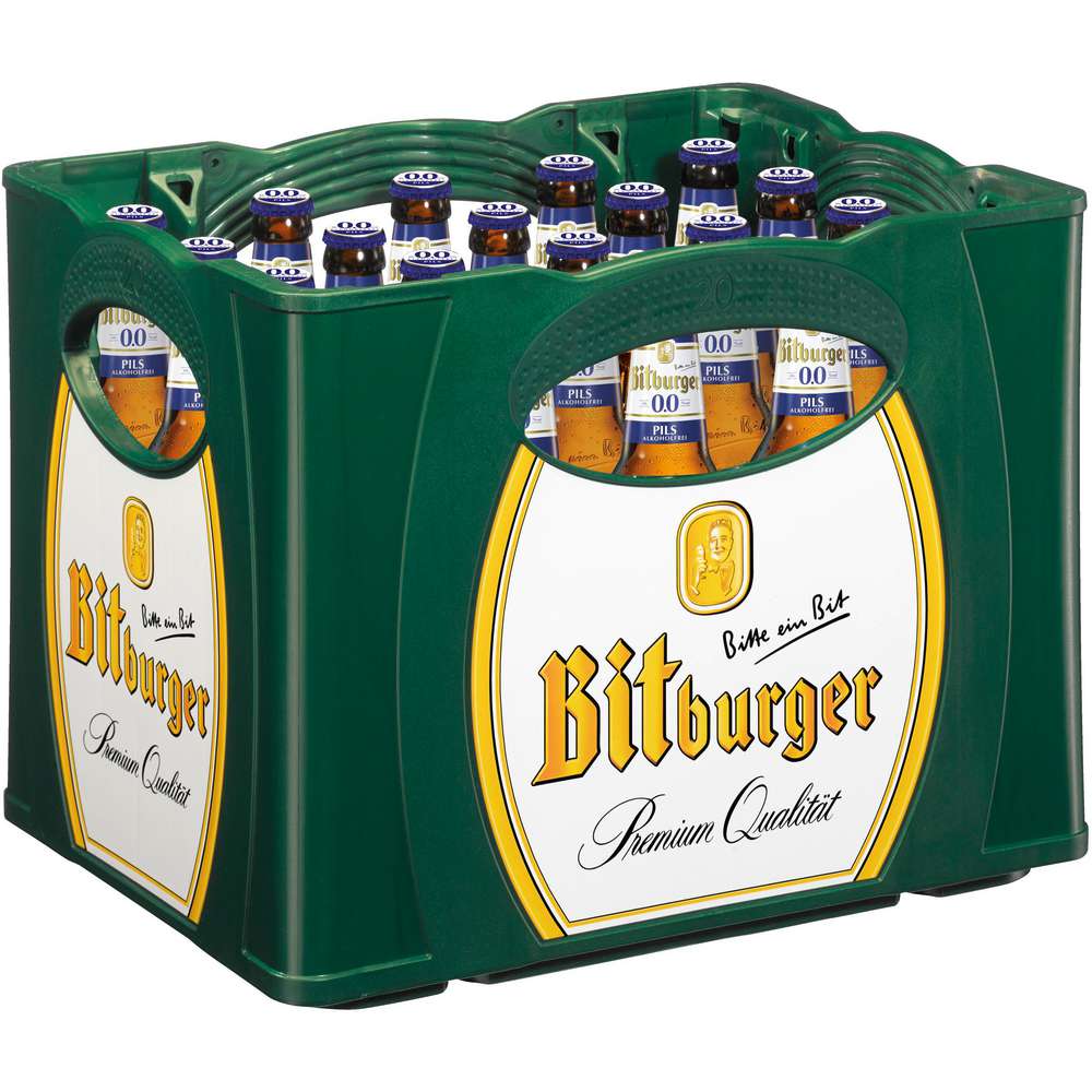 Produktabbildung Bitburger 0,0% Pilsener Bier,alkoholfrei (20x 0,500 Liter)