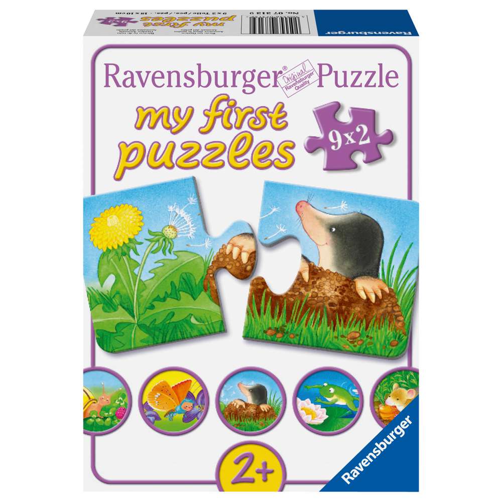 Produktabbildung Ravensburger Puzzle 9 x 2, Tiere im Garten