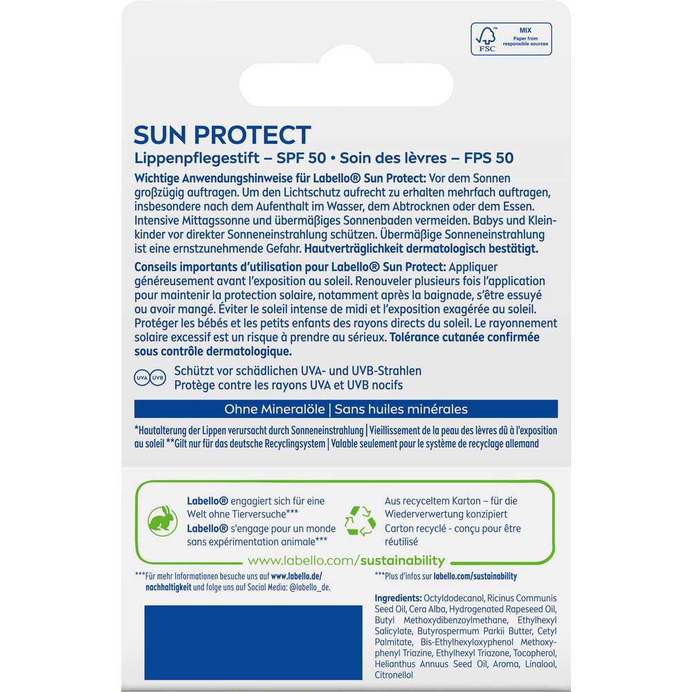 Produktabbildung Labello Lippenpflege Sun Protect LSF50
