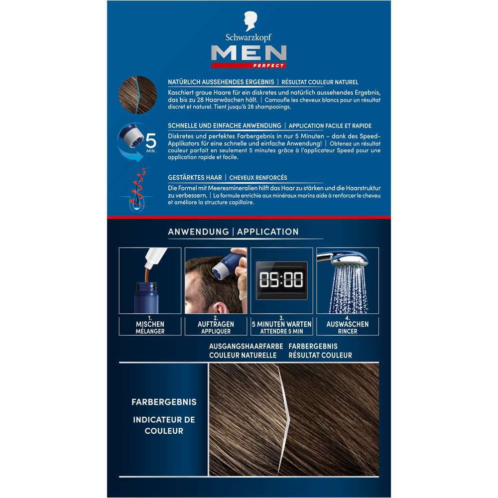 Produktabbildung Schwarzkopf Tönungs-Gel Men Perfect, 60 Natur Mittelbraun