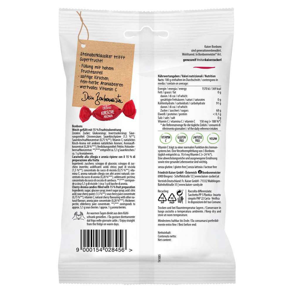 Produktabbildung Kaiser Bonbons gefüllt, Kirsche Aronia