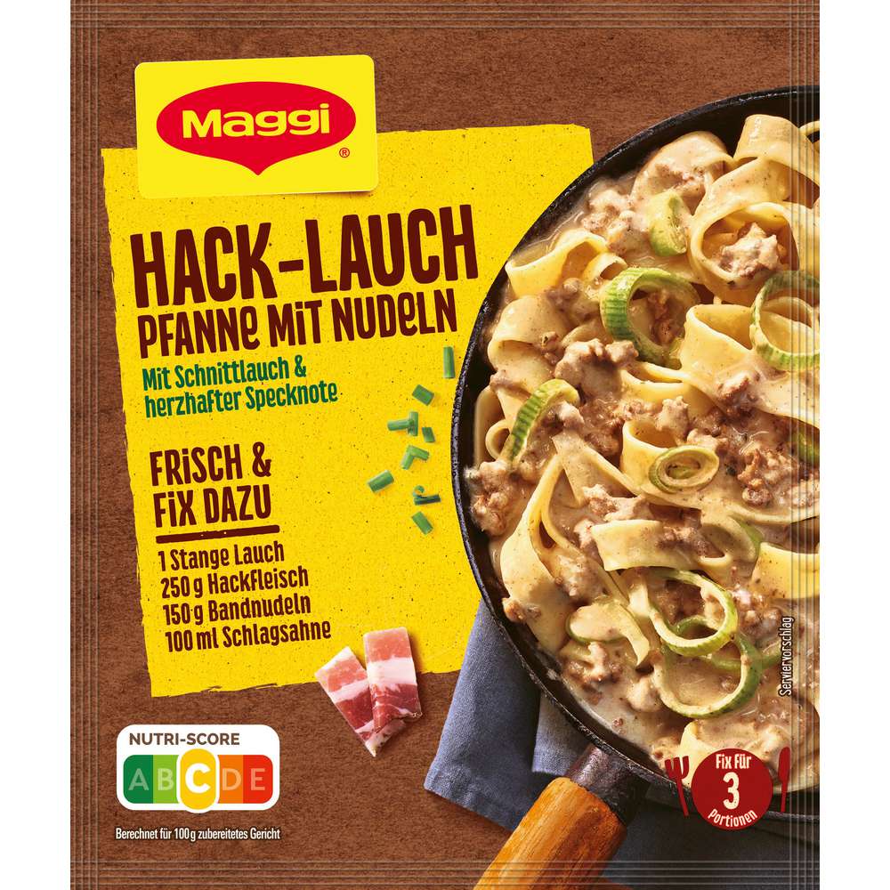 Produktabbildung Maggi Gewürzmischung, Hack-Lauch Pfanne mit Nudeln