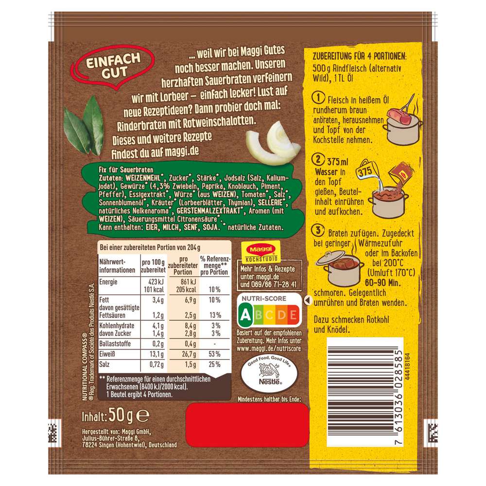 Produktabbildung Maggi Fix Sauerbraten