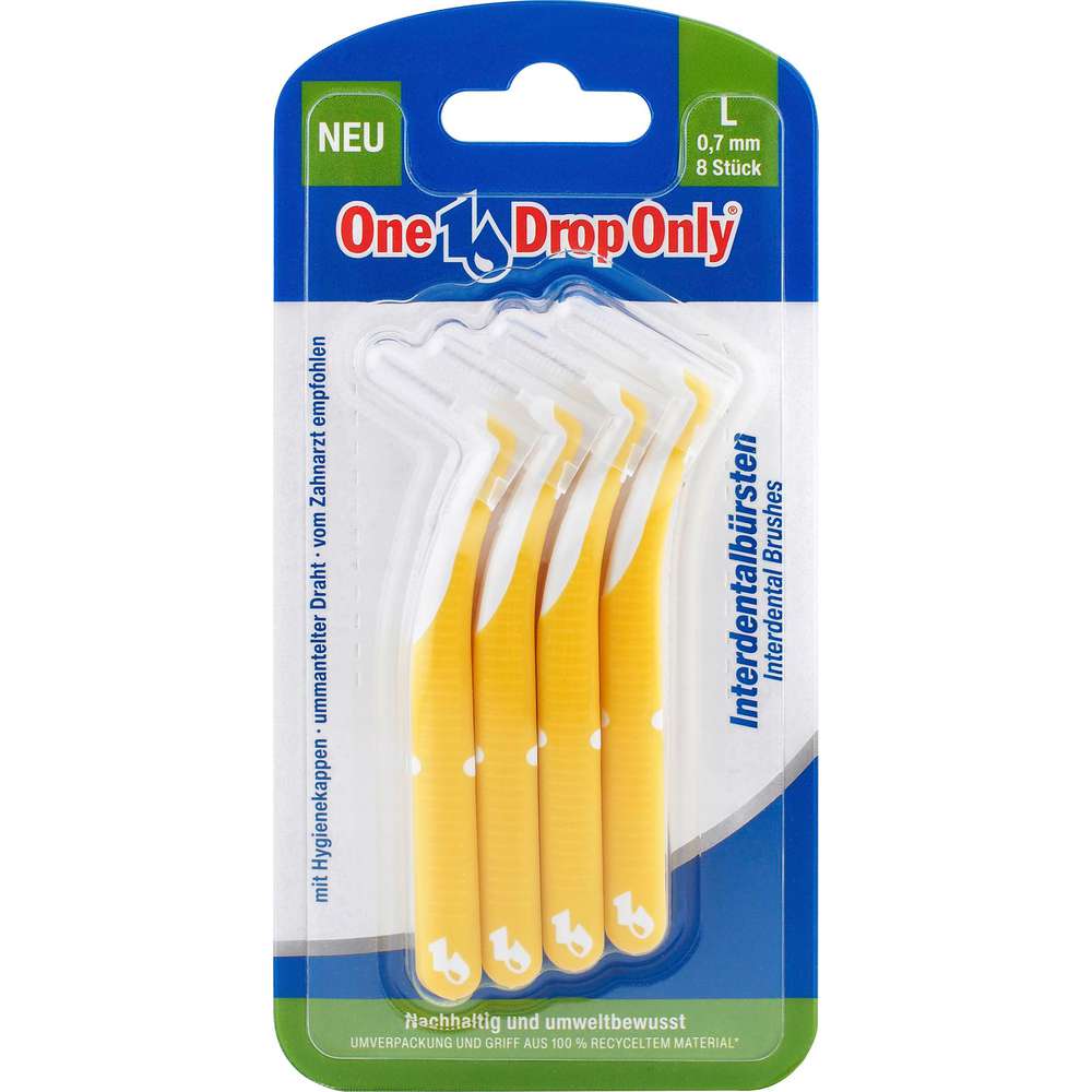 Produktabbildung One Drop Only Interdentalbürste L, gelb