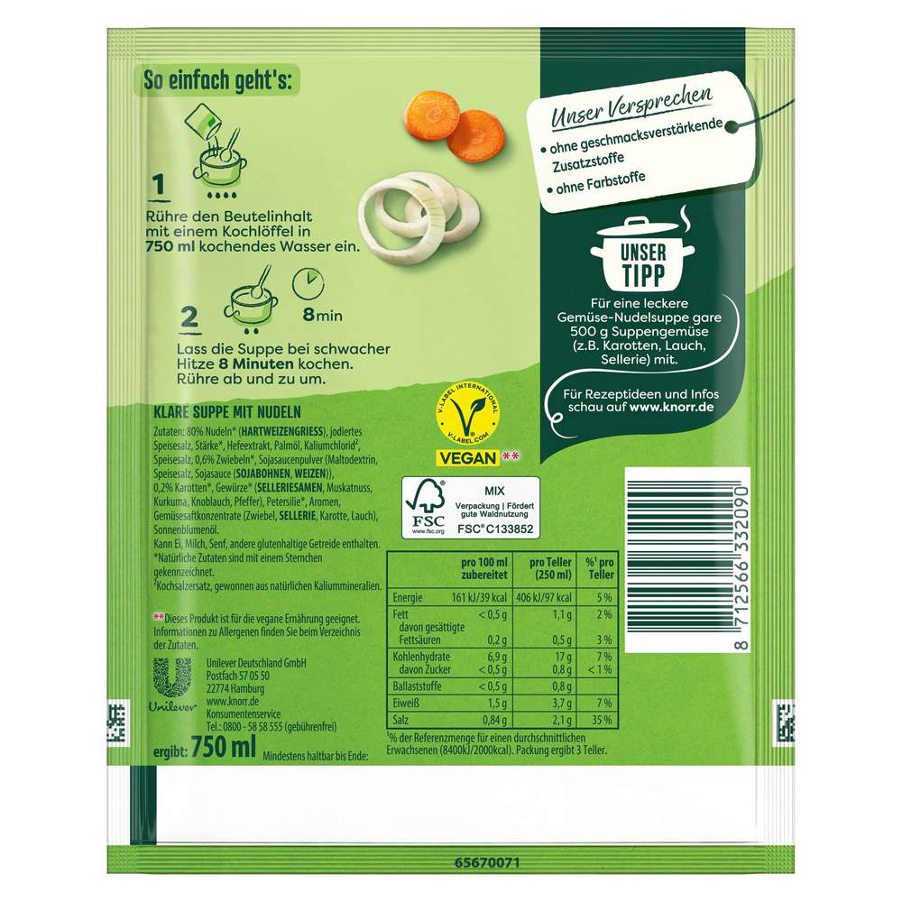 Produktabbildung Knorr Suppenliebe Buchstaben Suppe