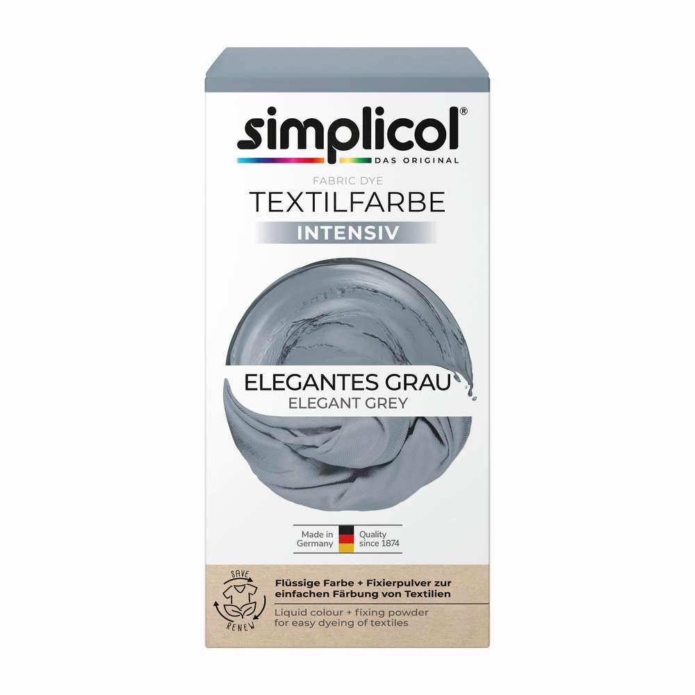 Produktabbildung simplicol Textilfarbe Intensiv, elegant grau