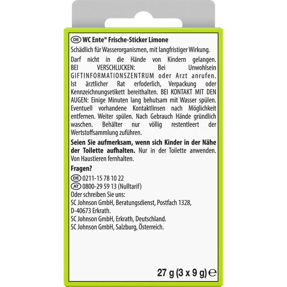 Produktabbildung WC Ente Duftspüler Frische-Sticker Limone