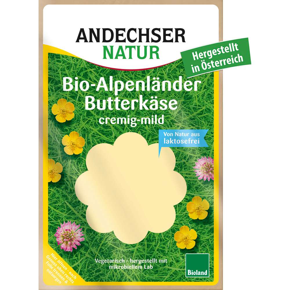 Produktabbildung Andechser Bio Alpenländer Butterkäse Scheiben