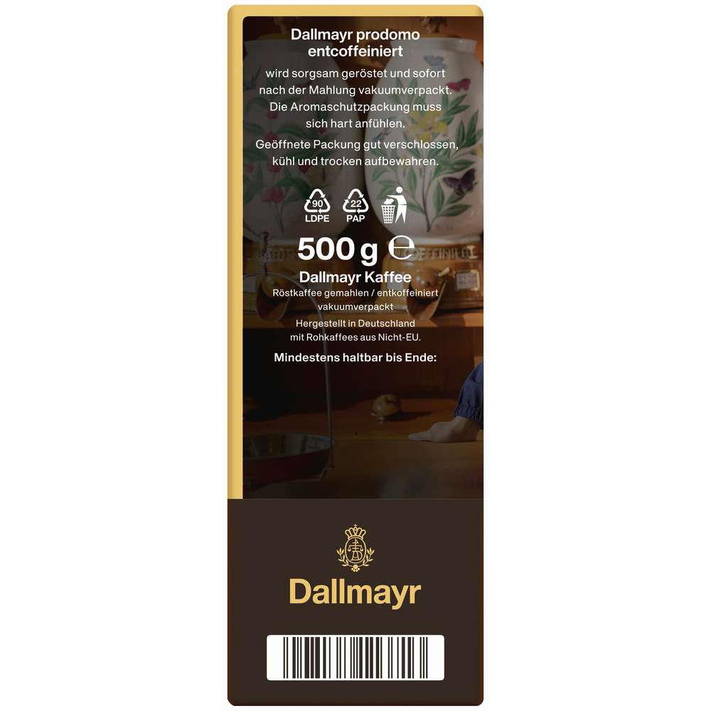 Produktabbildung Dallmayr Kaffee Prodomo entkoffeiniert, gemahlen