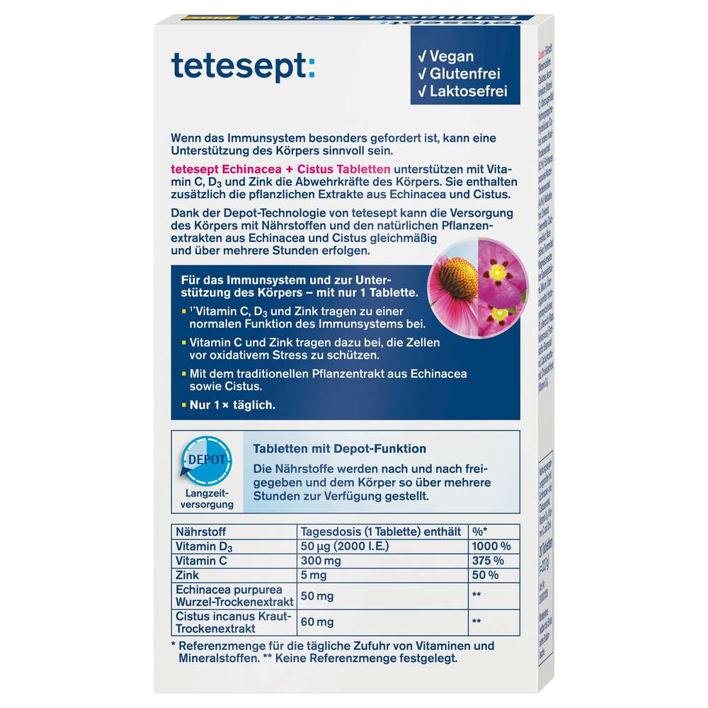 Produktabbildung tetesept Echinacea + Cistus Plus, Tabletten