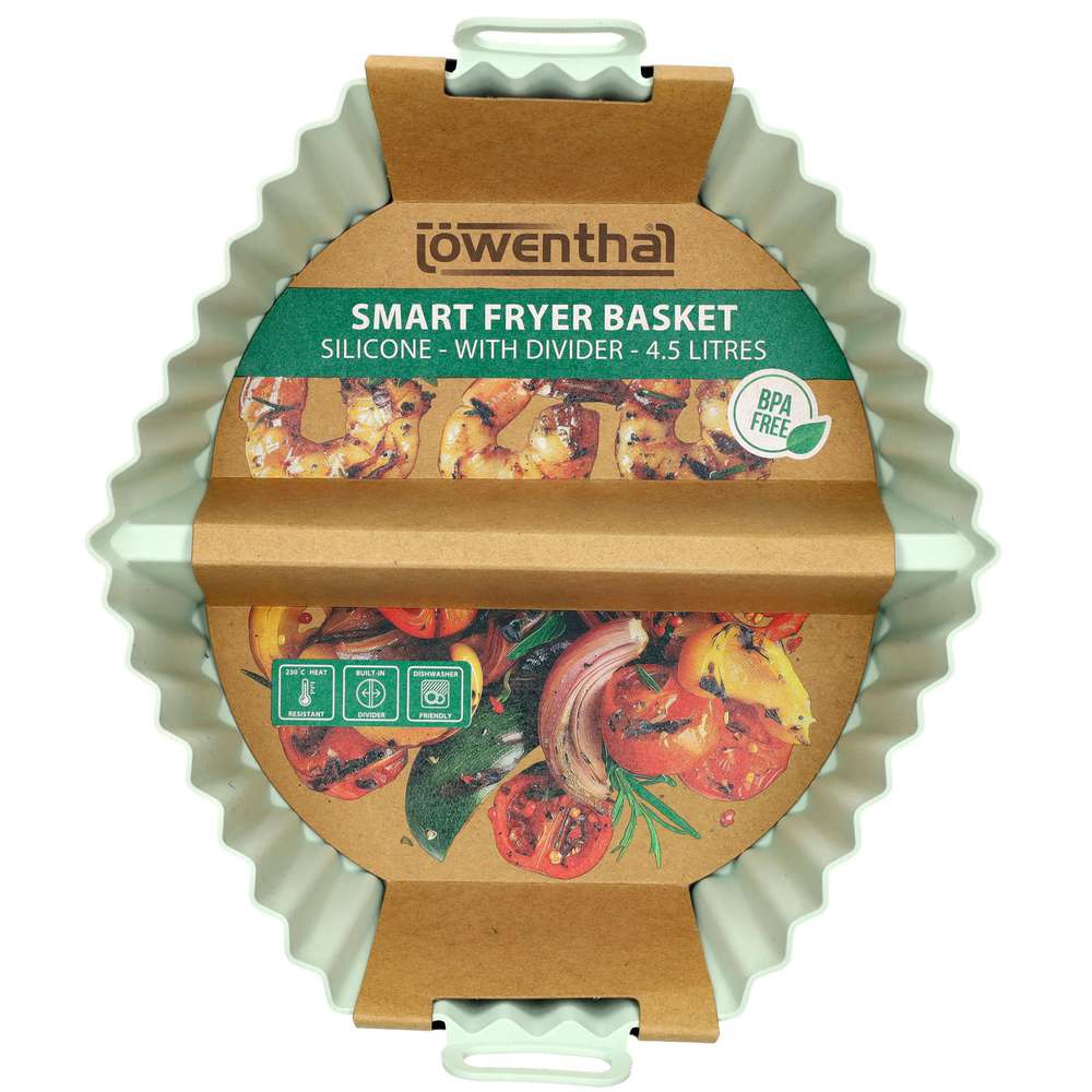 Produktabbildung Lowenthal Airfryer-Korb inkl. Trennwand Silikon, grün