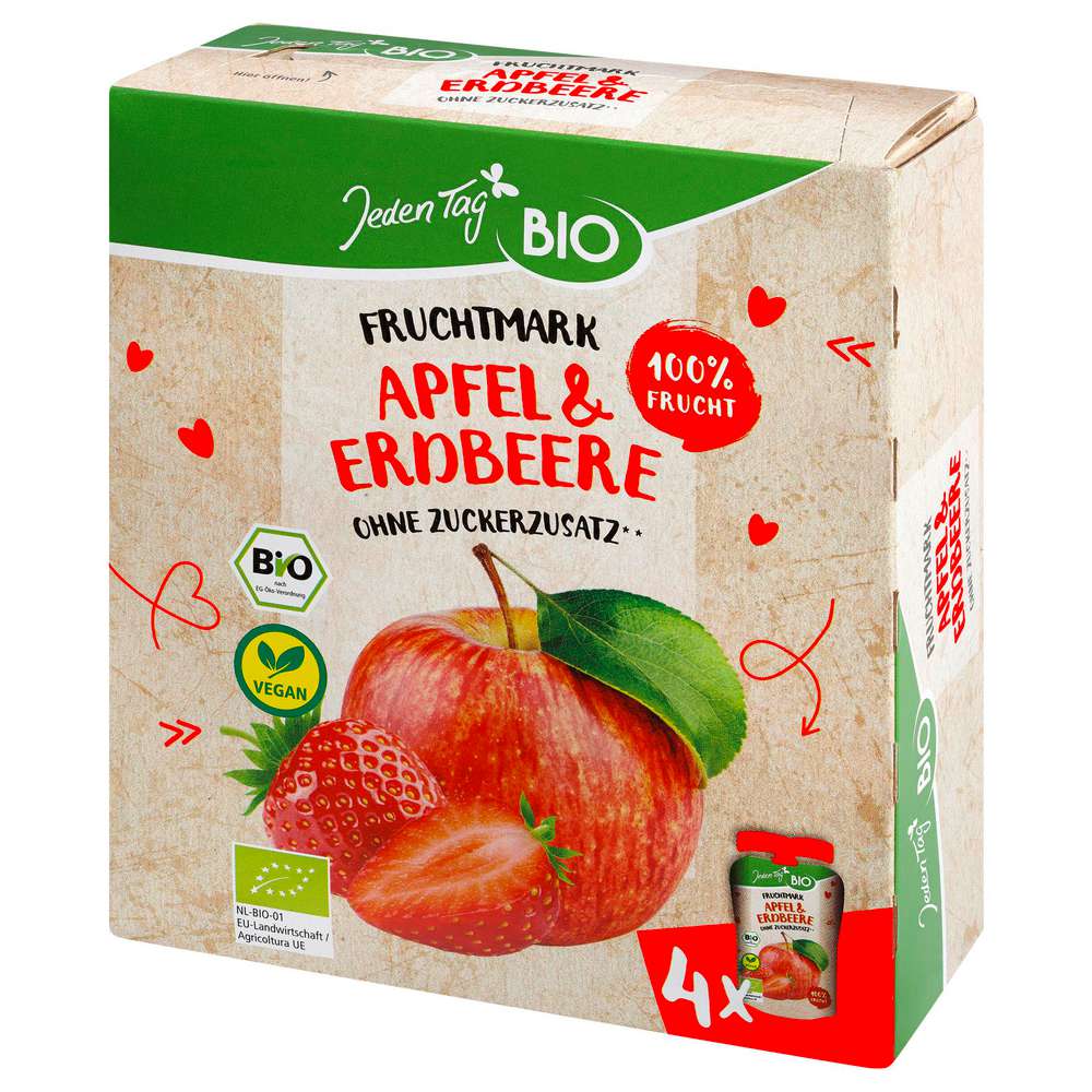 Produktabbildung Jeden Tag Bio Quetschie, Apfel-Erdbeere