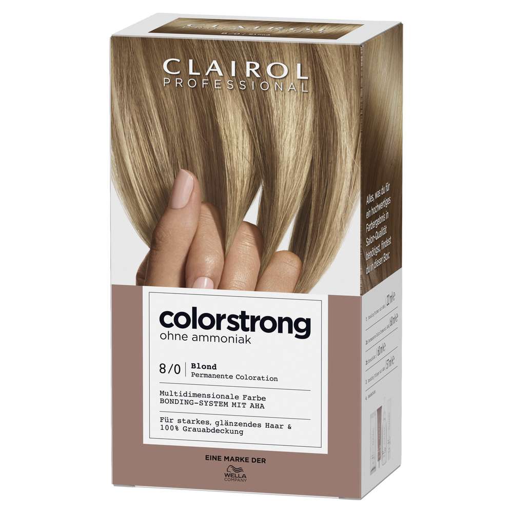 Produktabbildung Clairol Haarfarbe Colorstrong ohne Ammoniak, 8/0 Blond