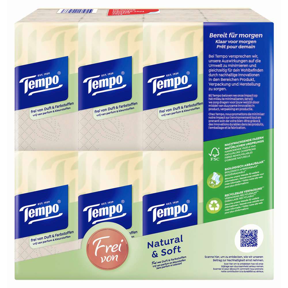 Produktabbildung Tempo Taschentücher natural & soft