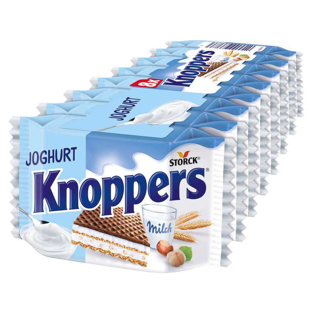 Produktabbildung Knoppers Schokolade Joghurt-Haselnuss-Schnitte 8er