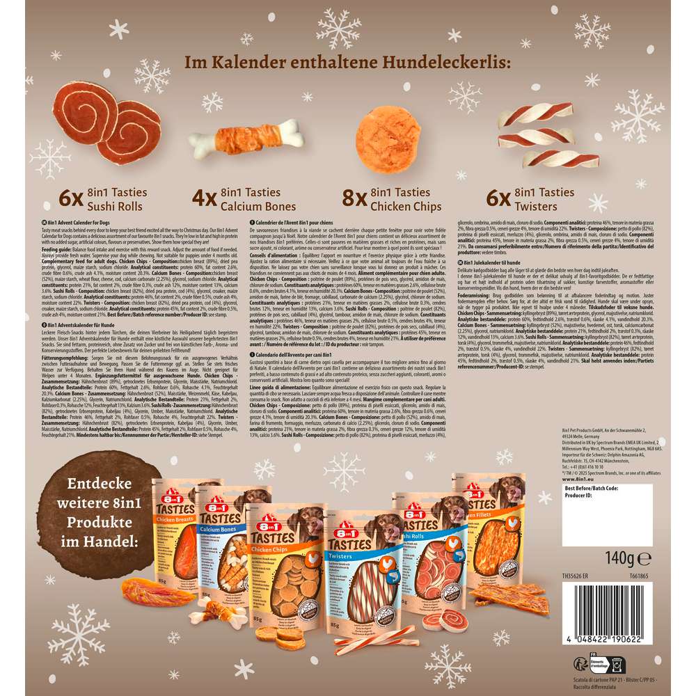 Produktabbildung 8in1 Adventskalender für Hunde 