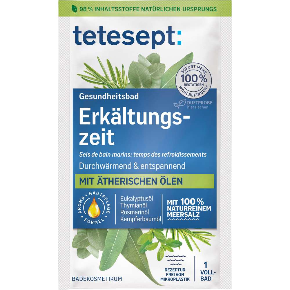 Produktabbildung tetesept Badezusatz Erkältung mit Meeressalz