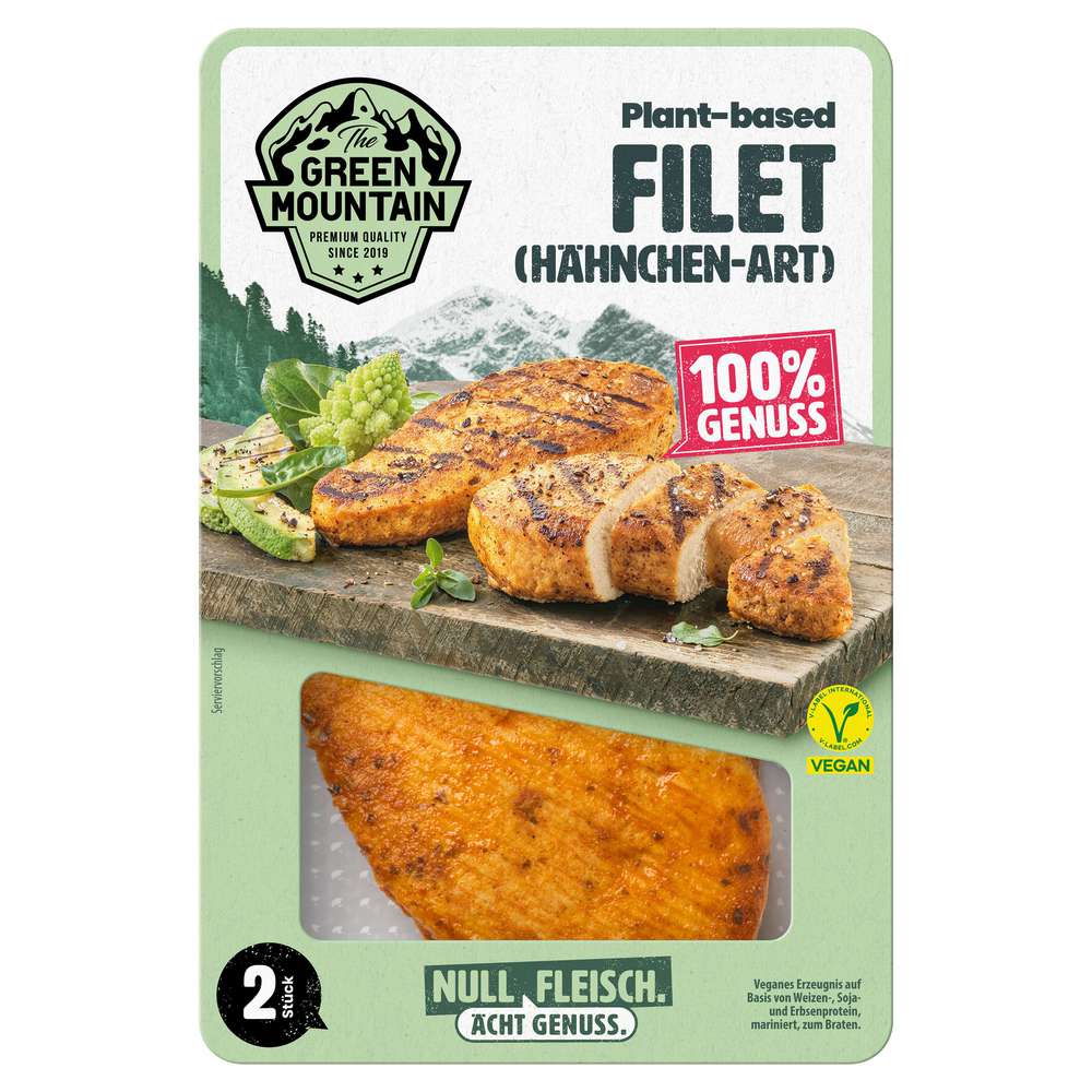 Produktabbildung The Green Mountain Filet Hähnchen Plant-Based, vegan