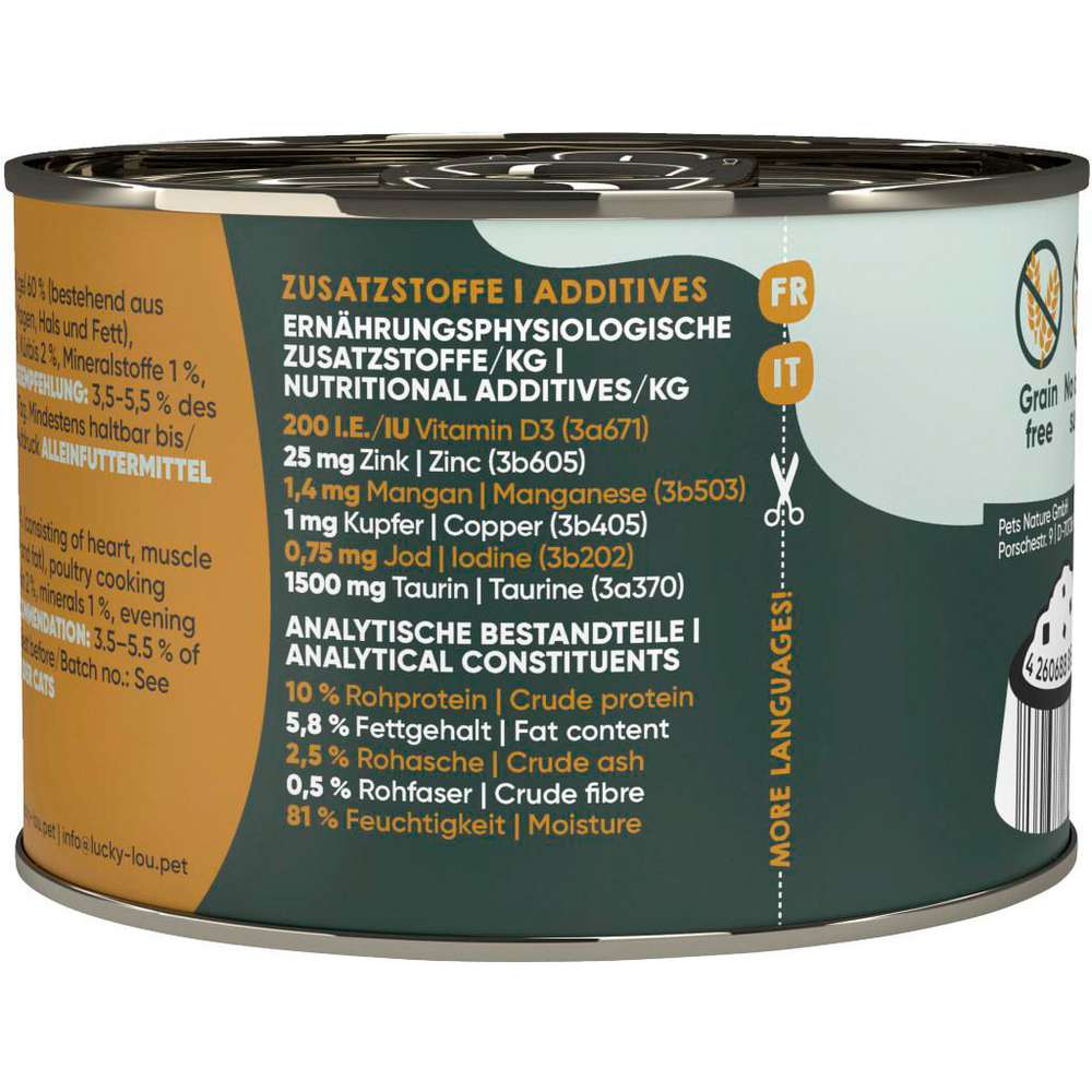 Produktabbildung Lucky Lou Katzen-Nassfutter Senior, Geflügel mit Karotten und Kürbis