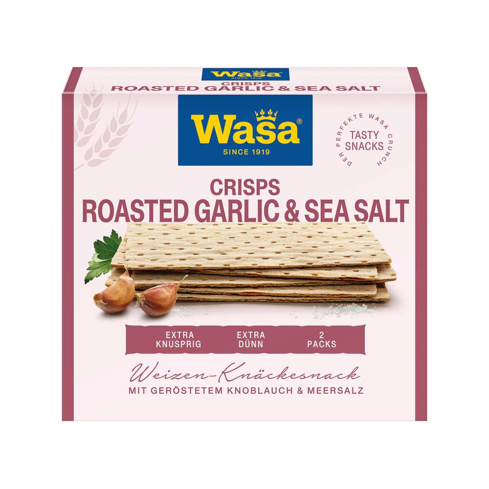 Produktabbildung Wasa Knäckebrot Tasty Snacks Crisps, Roasted Garlic & Salt