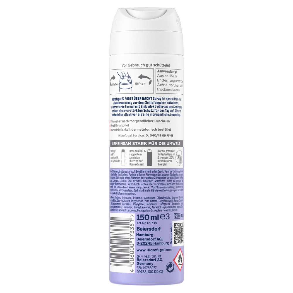 Produktabbildung Hidrofugal Deo Spray, Über Nacht