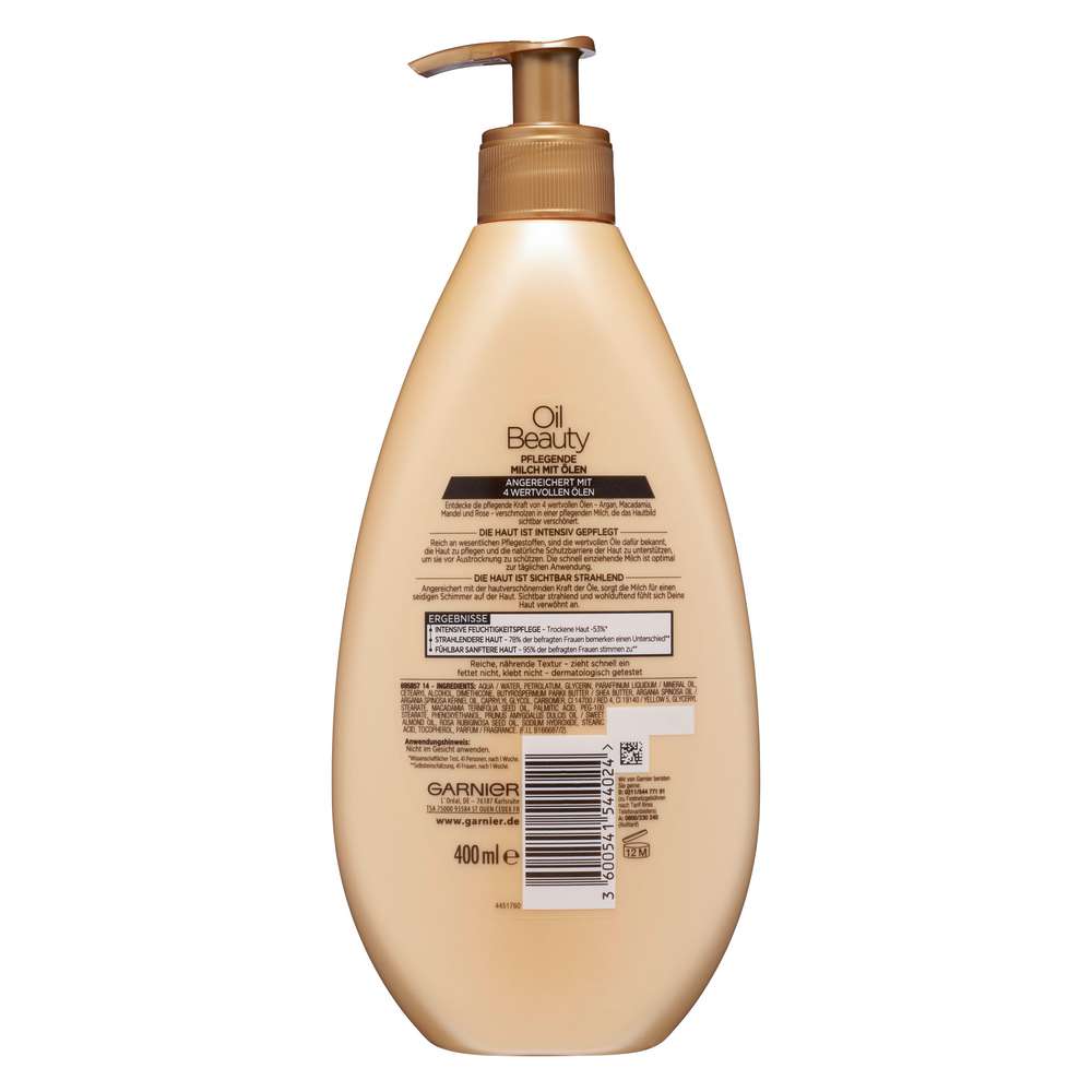 Produktabbildung Garnier Körperöl Milch Oil Beauty, pflegende Milch mit Ölen