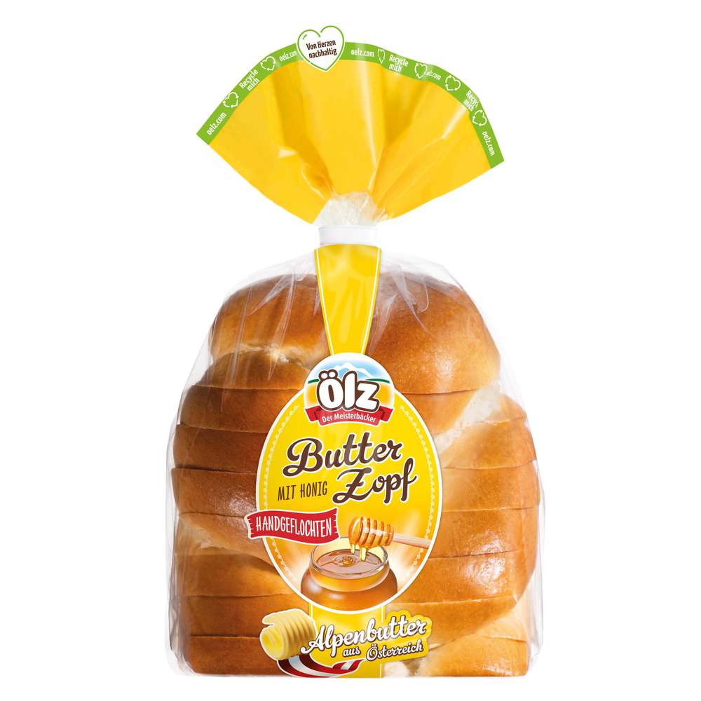 Produktabbildung Ölz der Meisterbäcker Butter Zopf geschnitten