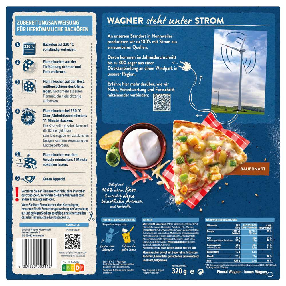 Produktabbildung Wagner Flammkuchen Bauernart, tiefgekühlt