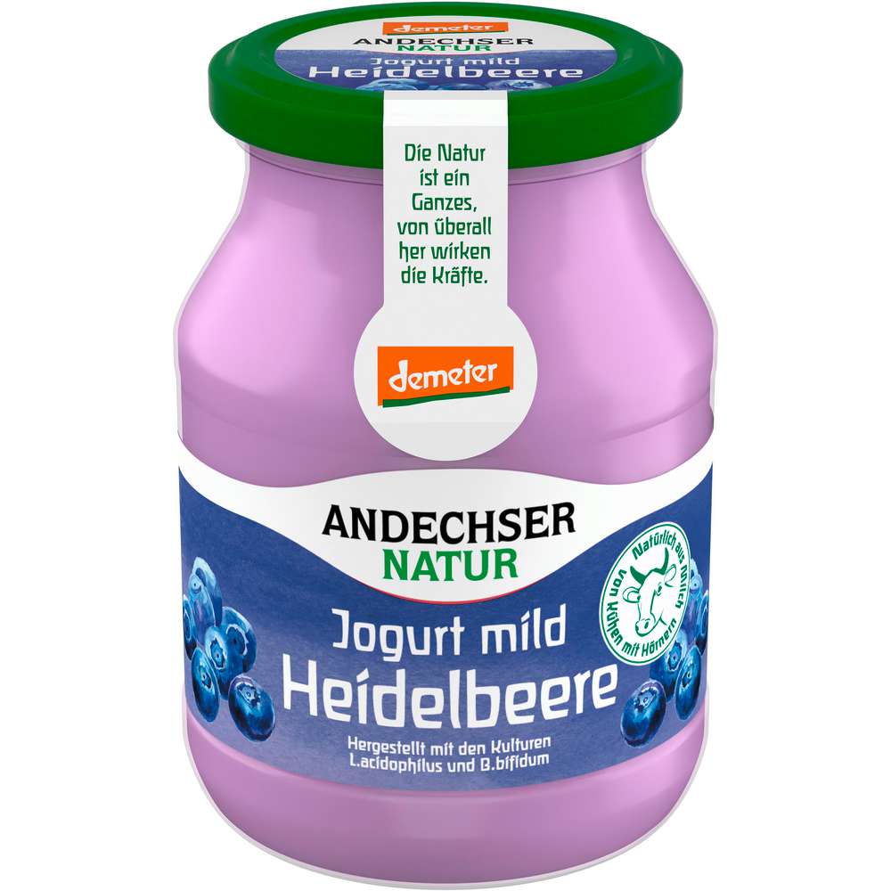 Produktabbildung Andechser Bio Demeter Joghurt Heidelbeere 3,7%, 500g MW