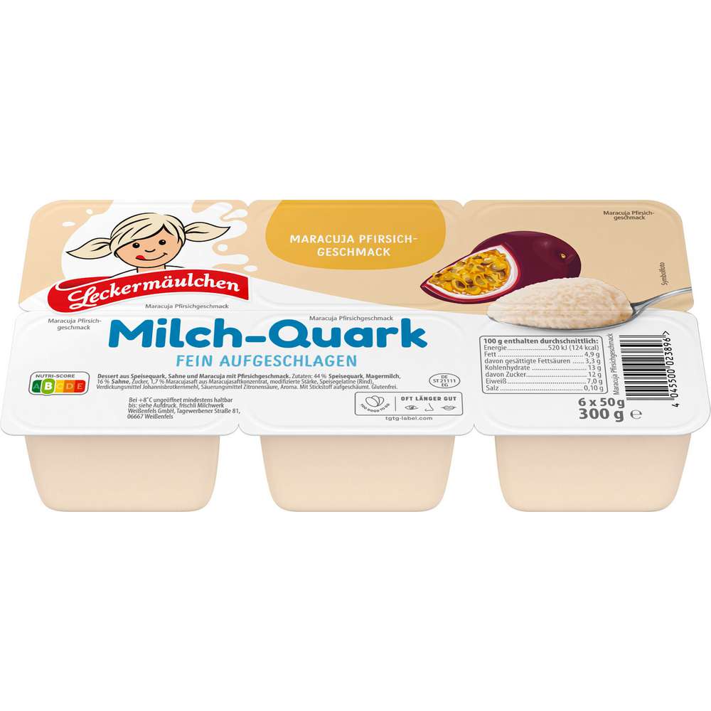 Produktabbildung Leckermäulchen Milch-Quark Minis, Maracuja-Pfirsich