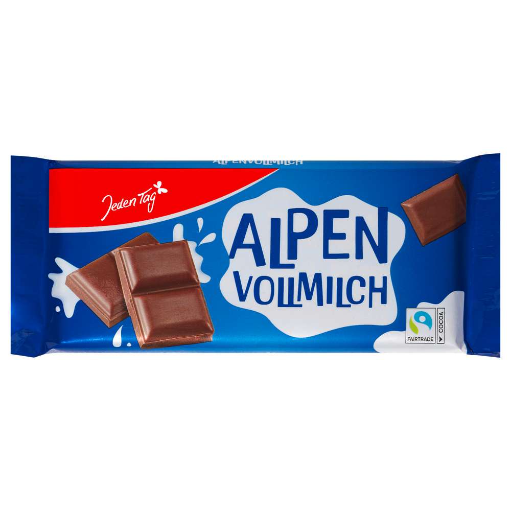 Produktabbildung Jeden Tag Tafelschokolade, Alpenvollmilch