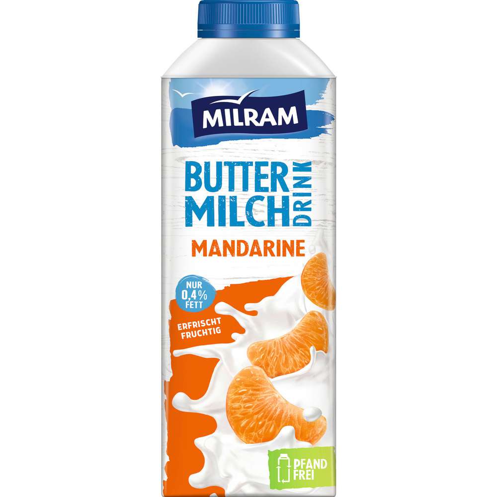 Produktabbildung Milram Buttermilchdrink, Pfirsich/Mandarine