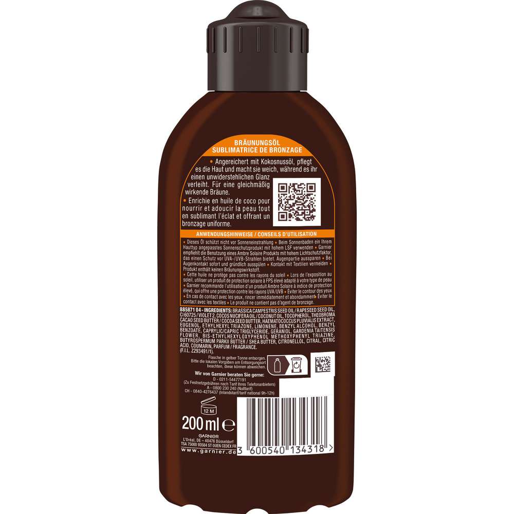 Produktabbildung Garnier Bräunungsöl Ambre Solair , tiefbraun