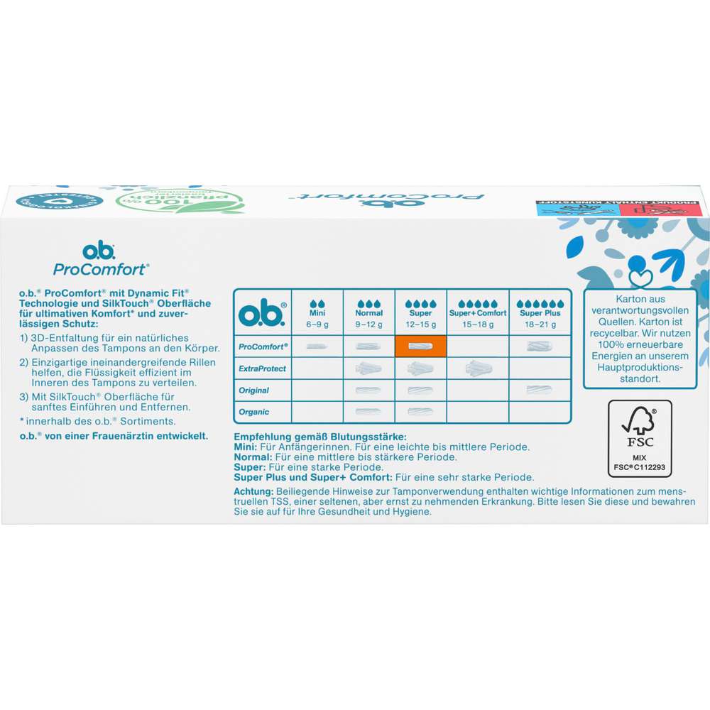 Produktabbildung o.b. Pro Comfort Tampons, Super