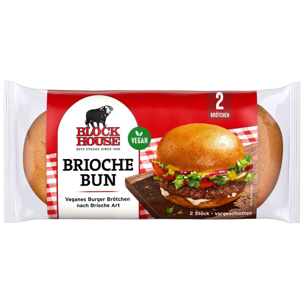 Produktabbildung Block House Veganes Burger Brötchen nach Brioche Art, 2 Stück