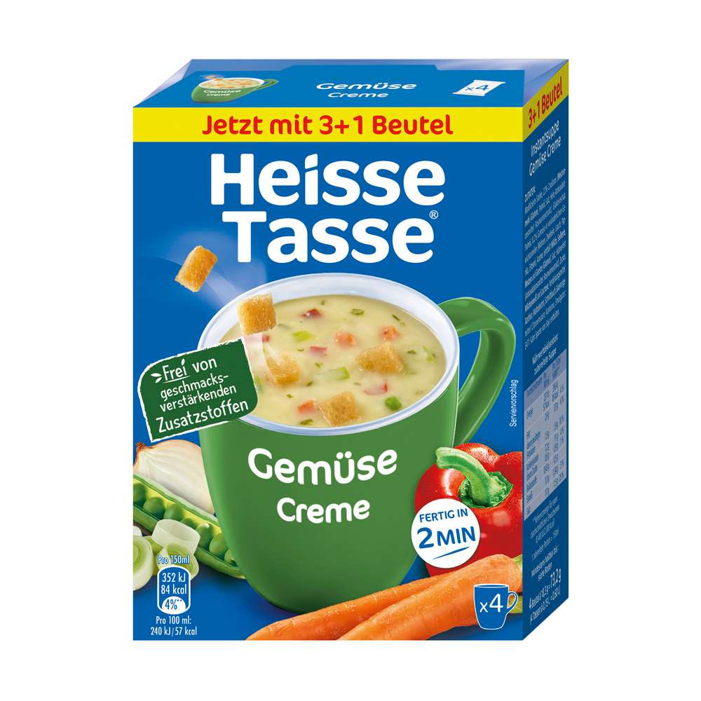 Produktabbildung Heisse Tasse Tassensuppe Gemüse-Creme, 4er