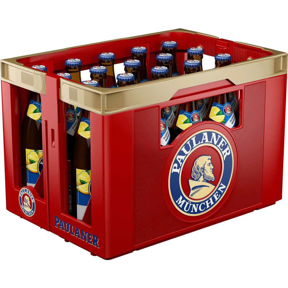 Produktabbildung Paulaner Weißbier, Zitronen-Geschmack, alkoholfrei (20x 0,500 Liter)