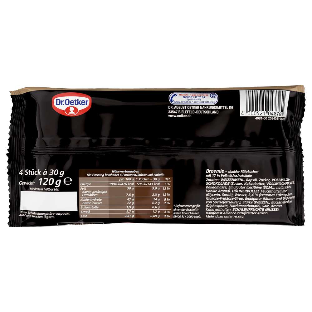 Produktabbildung Dr. Oetker Fertige kleine Brownies