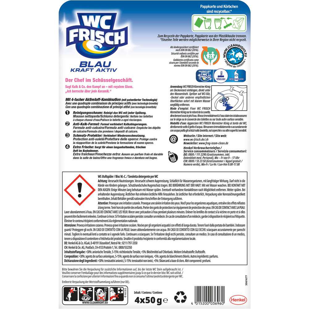 Produktabbildung WC Frisch WC-Duftspüler Kraft Aktiv, Klorreicher König