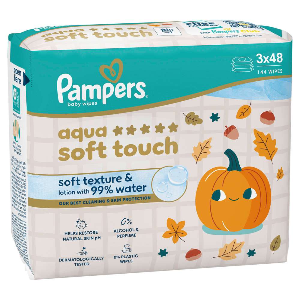 Produktabbildung Pampers Feuchttücher Aqua Soft Touch 3 x 48 Stück