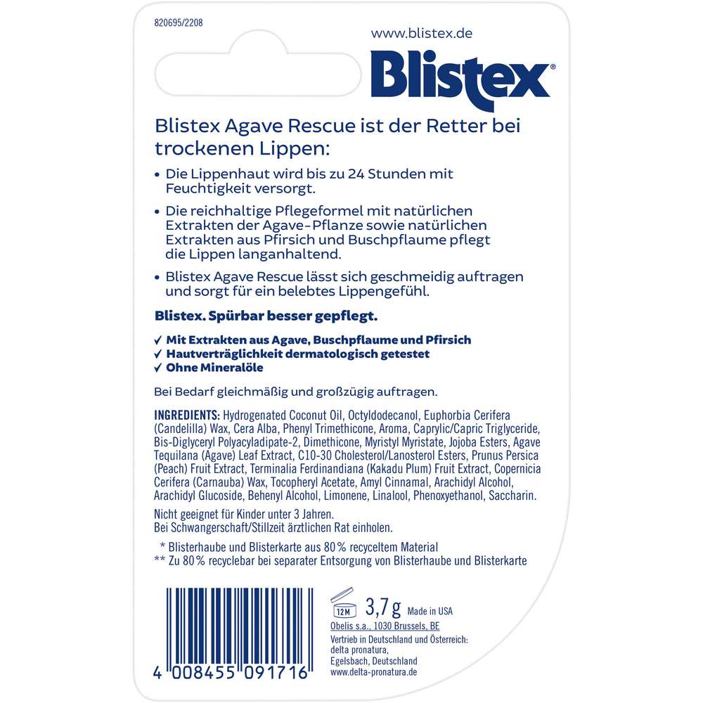 Produktabbildung Blistex Agave Resuce Intensive Care