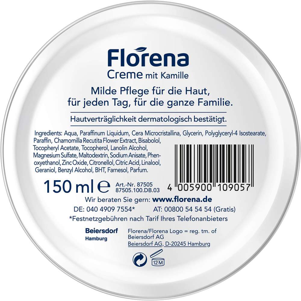 Produktabbildung Florena Hautcreme mit Bio Kamille