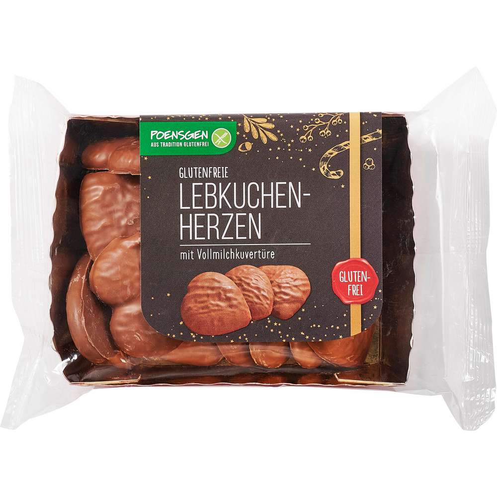 Produktabbildung Pönsgen Lebkuchenherzen, Vollmilch glutenfrei