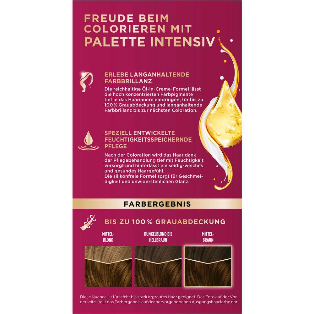 Produktabbildung Poly Palette Haarfarbe Creme Coloration, 645 Honigbraun